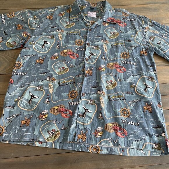 Vintage David Carey Arcadia Maine Short Sleeve Button Casual Shirt Mens 2XL (VV) - Picture 6 of 10